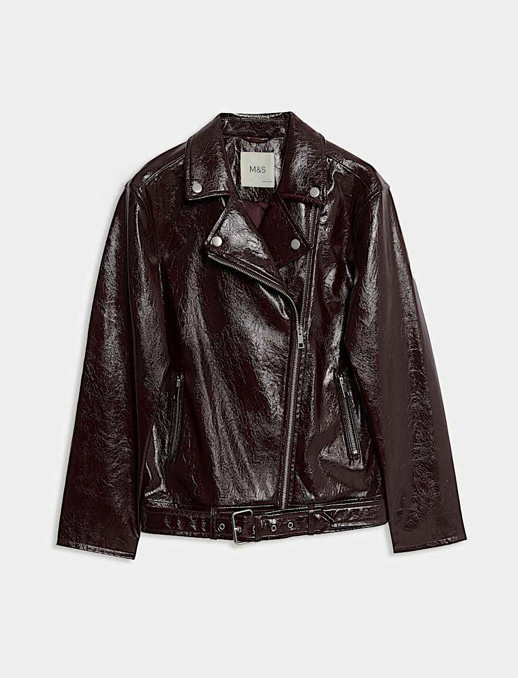 Faux Leather Patent Biker Jacket (6-16 Yrs)