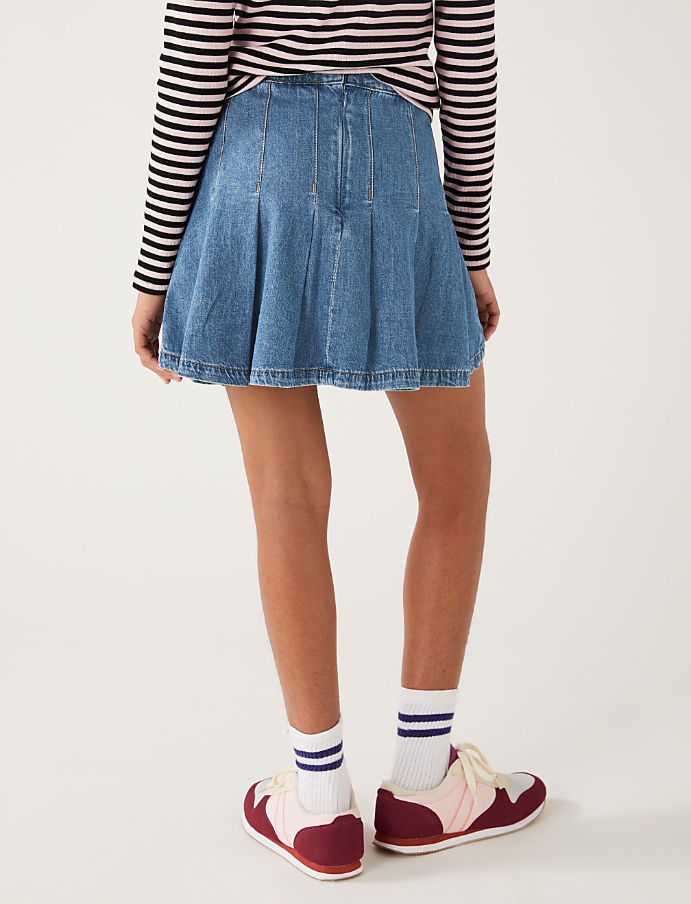 Denim Pleated Skirt (6-16 Yrs)