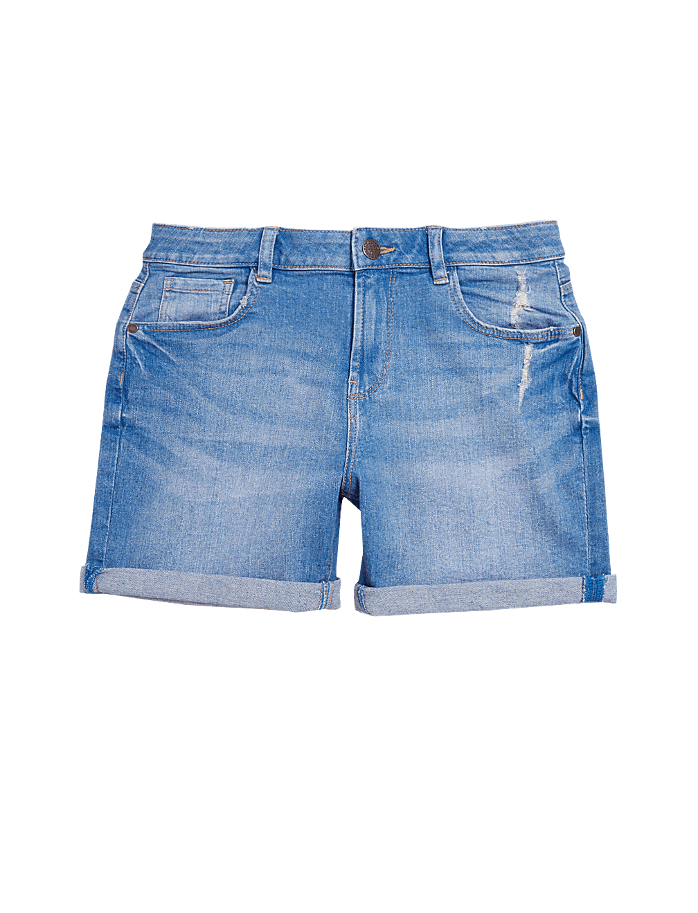 Denim Roll-Up Shorts