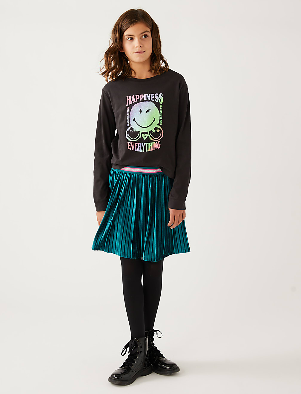 Velvet Pleated Skirt