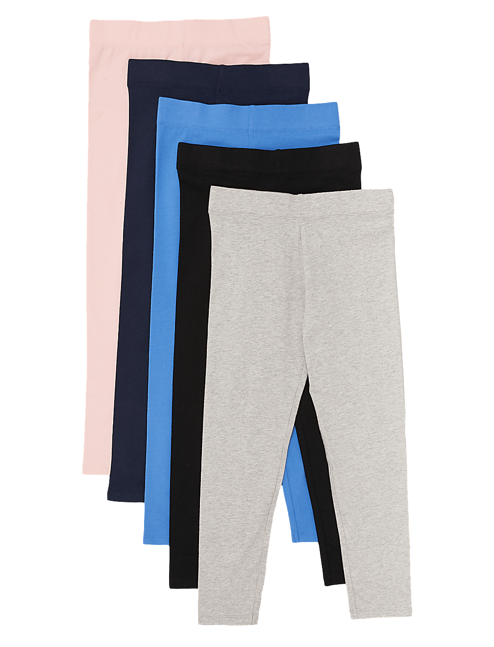 5pk Cotton Rich Leggings with Stretch (3-16 Yrs)