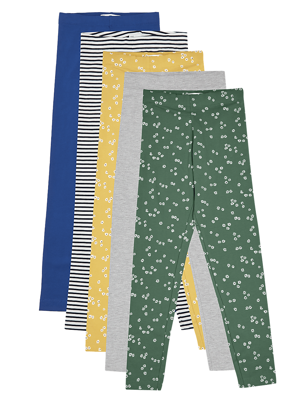 5 Pack Cotton Leggings (6-16 Yrs)