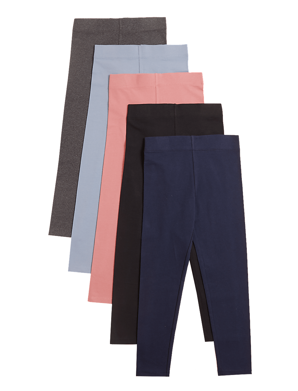 5pk Cotton Rich Leggings (6-16 Yrs)