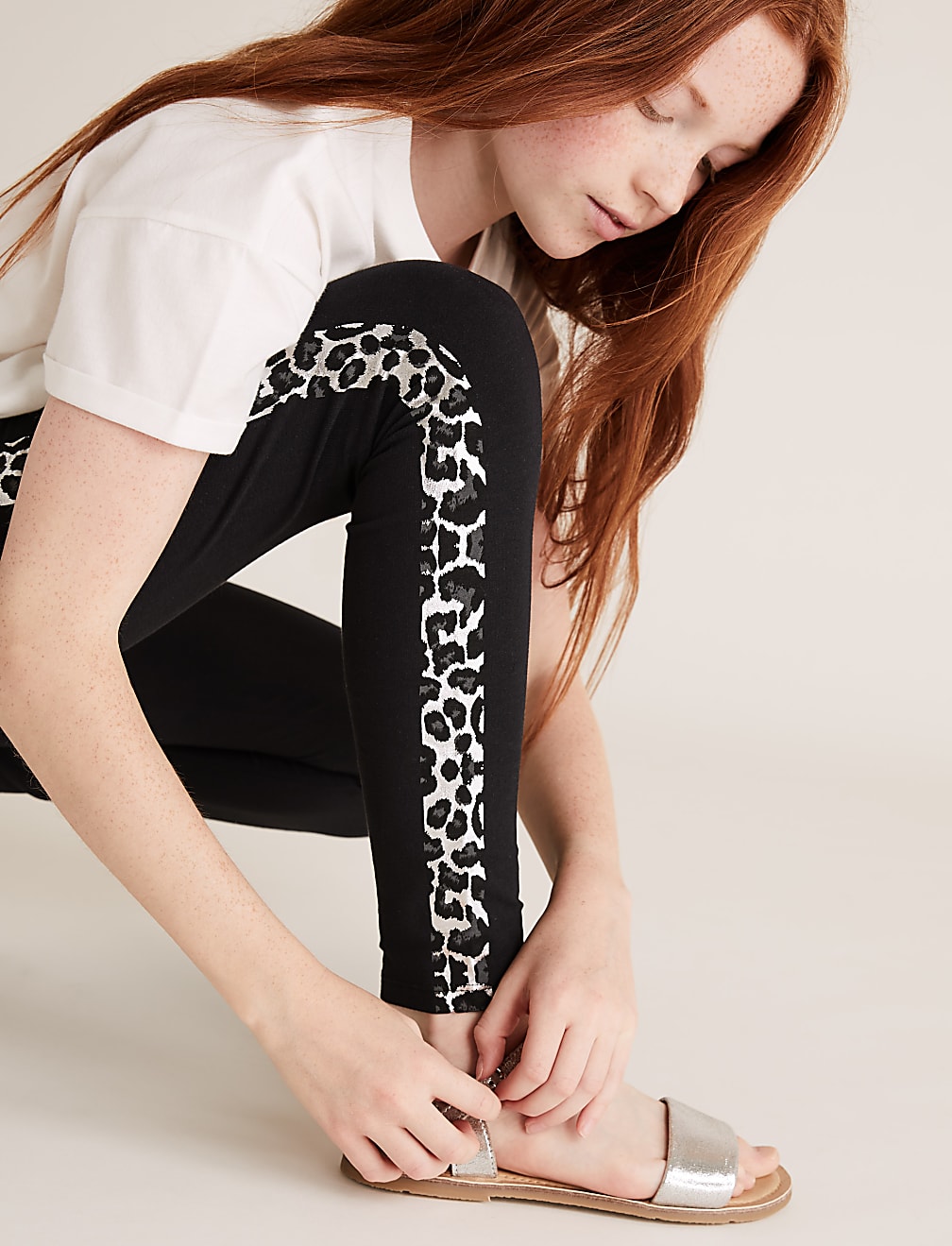 Cotton Animal Side Tape Leggings (6-16 Yrs)