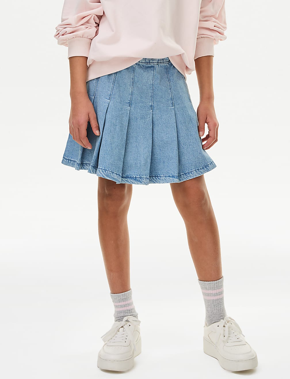 Denim Pleated Skirt (6-16 Yrs)