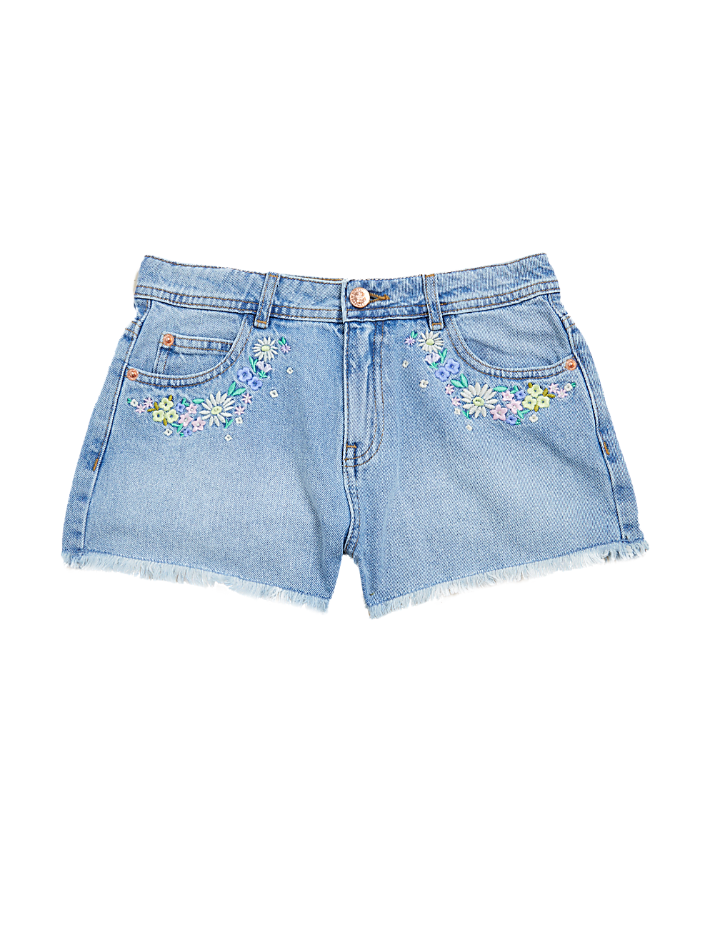 Denim Embroidered Shorts (6-16 Yrs)