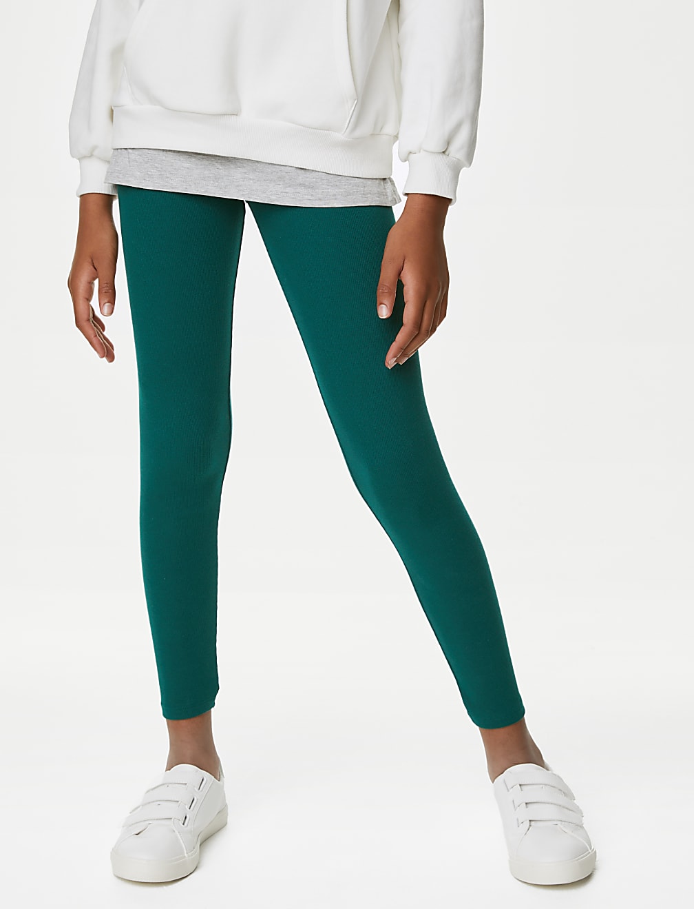 Cotton Rich Ribbed Leggings (6-16 Yrs)