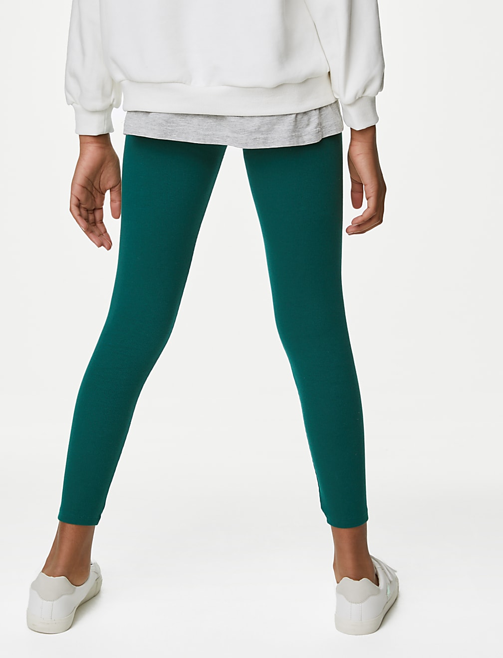 Cotton Rich Ribbed Leggings (6-16 Yrs)