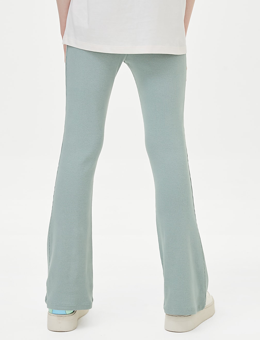 Cotton Rich Ribbed Flared Trousers (6-16 Yrs)