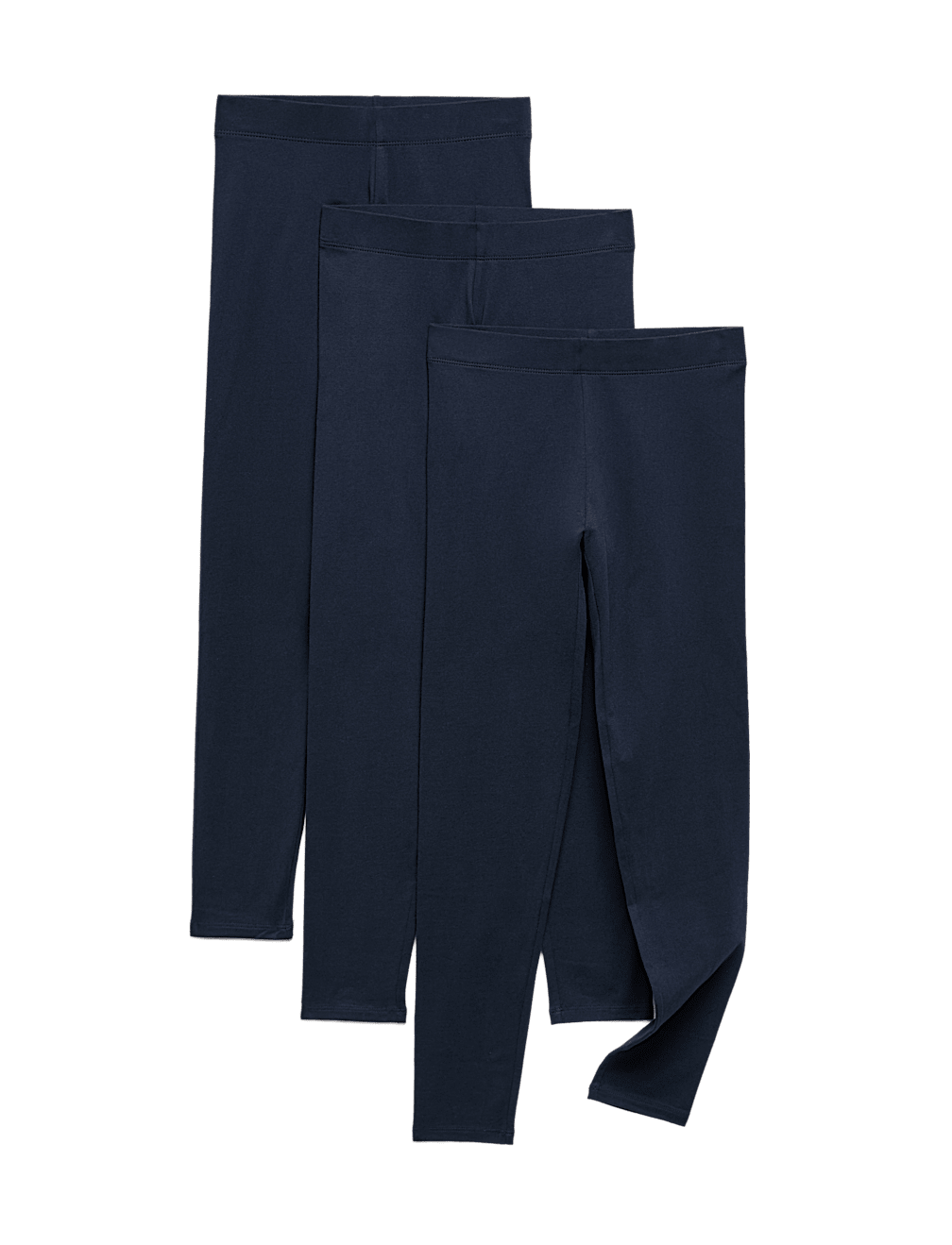 3 Pack Cotton Rich Plain Leggings (6-16 Yrs)