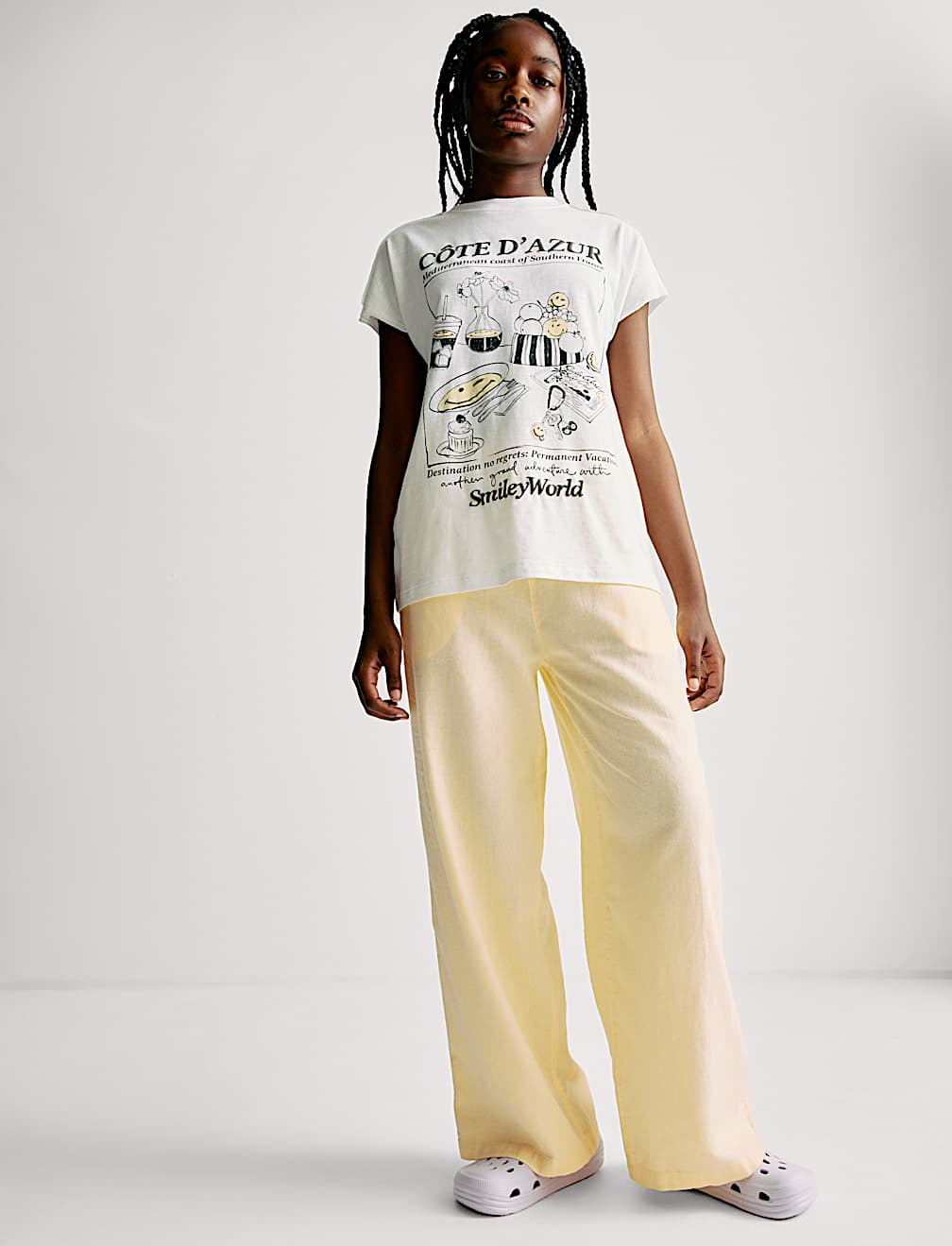 Wide Leg Linen Rich Trousers (6-16 Yrs)