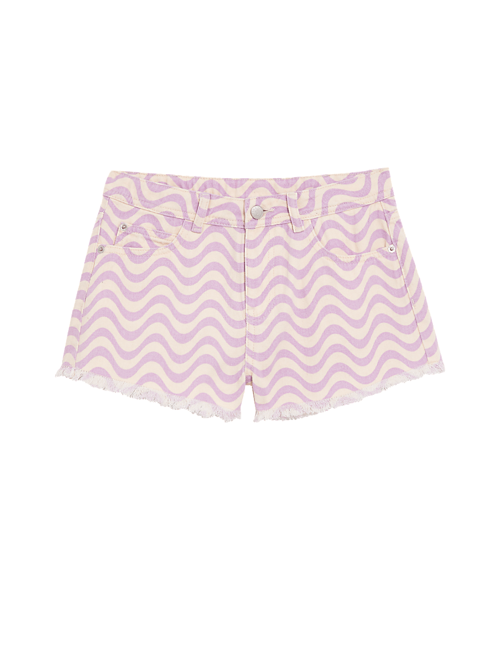 Denim Wave Print Shorts (6-16 Yrs)