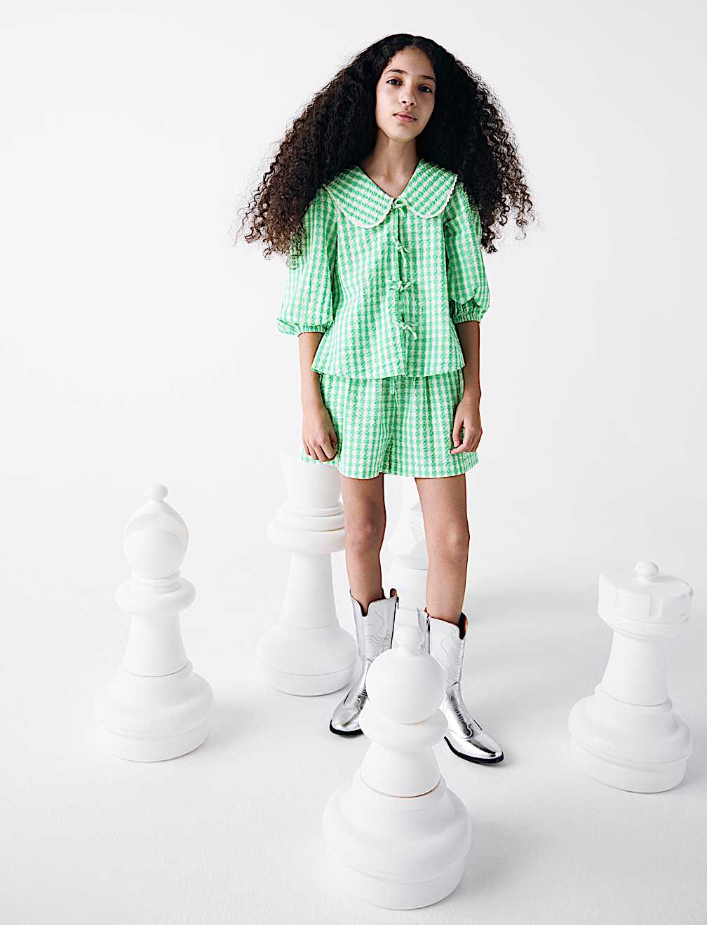 Pure Cotton Gingham Check Shorts (6-16 Yrs)