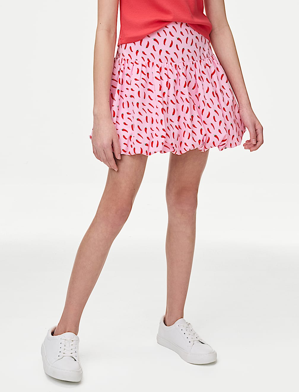 Pure Cotton Printed Puff Ball Skirt (6-16 Yrs)