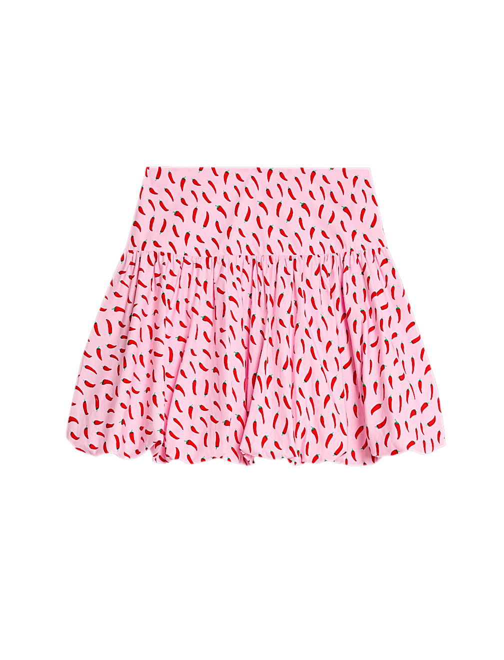 Pure Cotton Printed Puff Ball Skirt (6-16 Yrs)