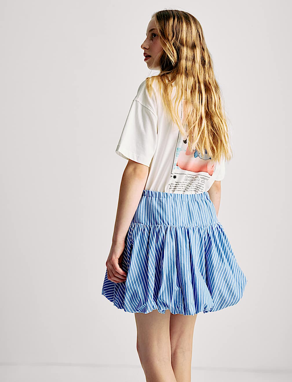 Pure Cotton Printed Puff Ball Skirt (6-16 Yrs)