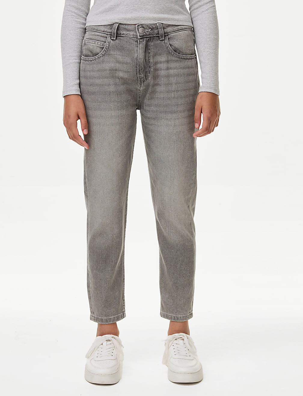 Mom Pure Cotton Denim Jeans (6-16 Yrs)