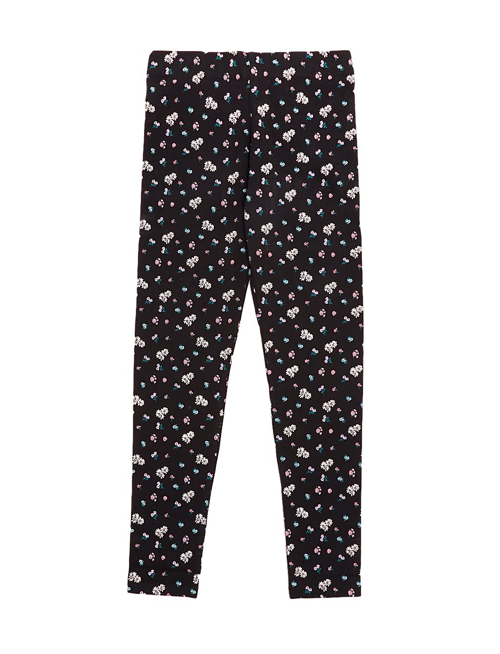 Organic Cotton Floral Print Black Leggings