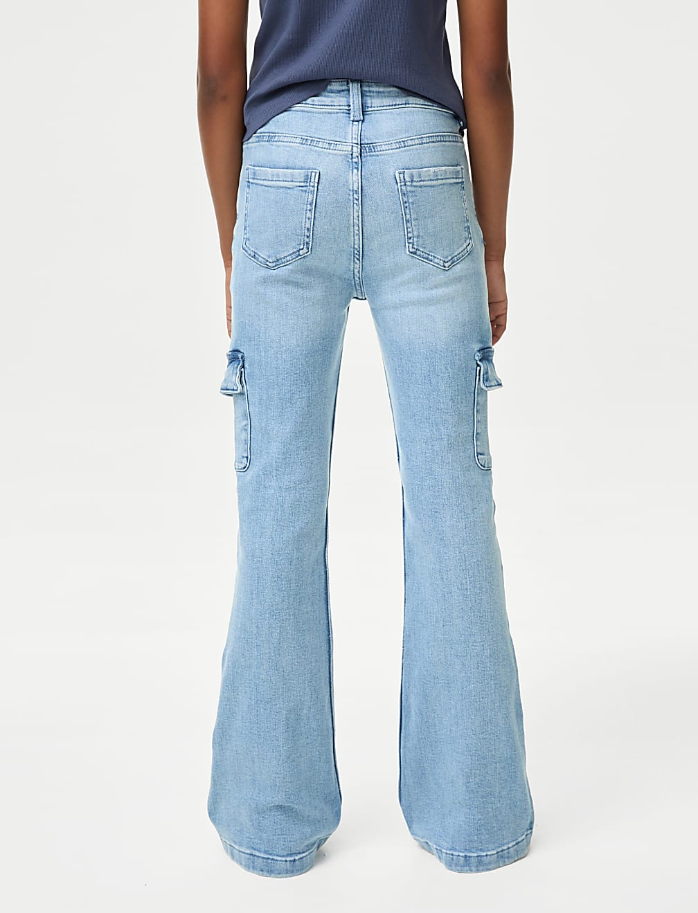 Denim Flared Cargo Jeans (6-16 Yrs)