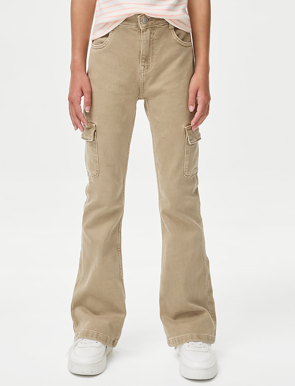 Denim Flared Cargo Jeans (6-16 Yrs)