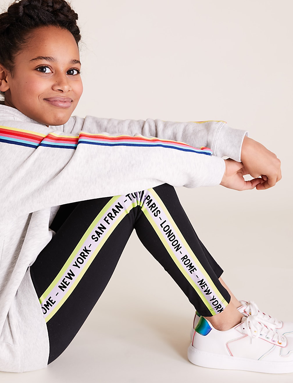 Organic Cotton Cities Stripe Leggings (6-16 Yrs)