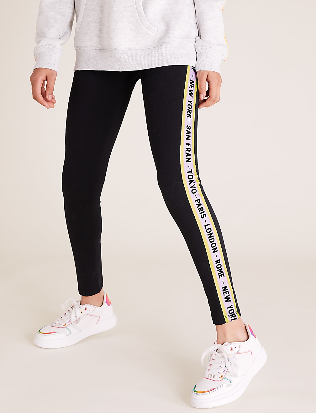 Organic Cotton Cities Stripe Leggings (6-16 Yrs)