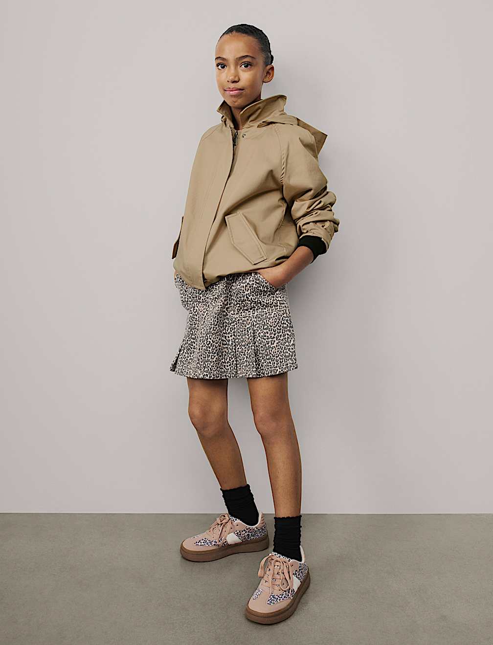 Leopard Print Denim Skirt (2-16 Yrs)
