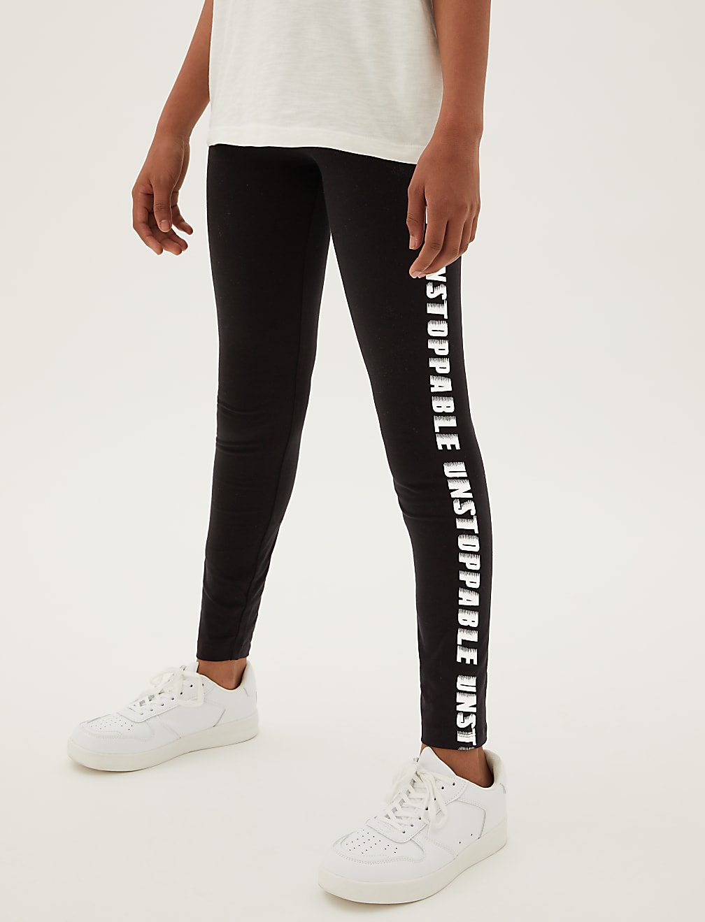 Cotton Rich Unstoppable Slogan Leggings (6-16 Yrs)