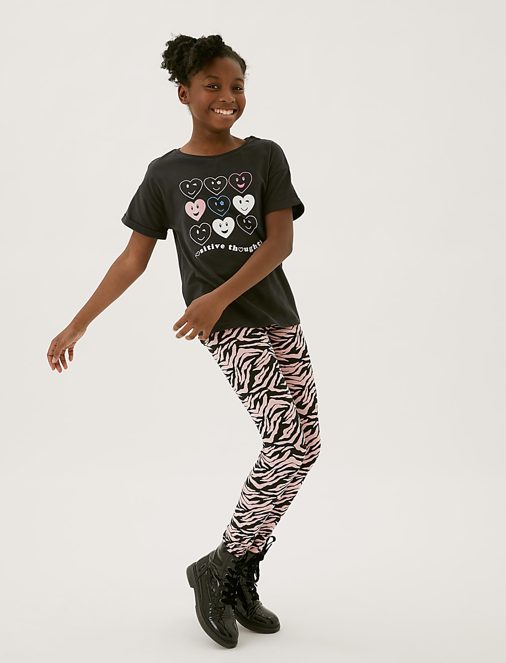 Cotton Rich Zebra Print Leggings (6-16 Yrs)