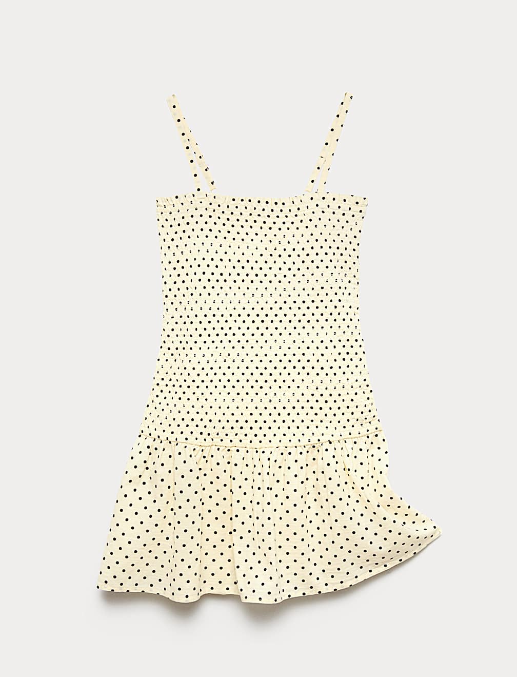 Pure Cotton Spot Print Shirred Dress (6-16 Yrs)