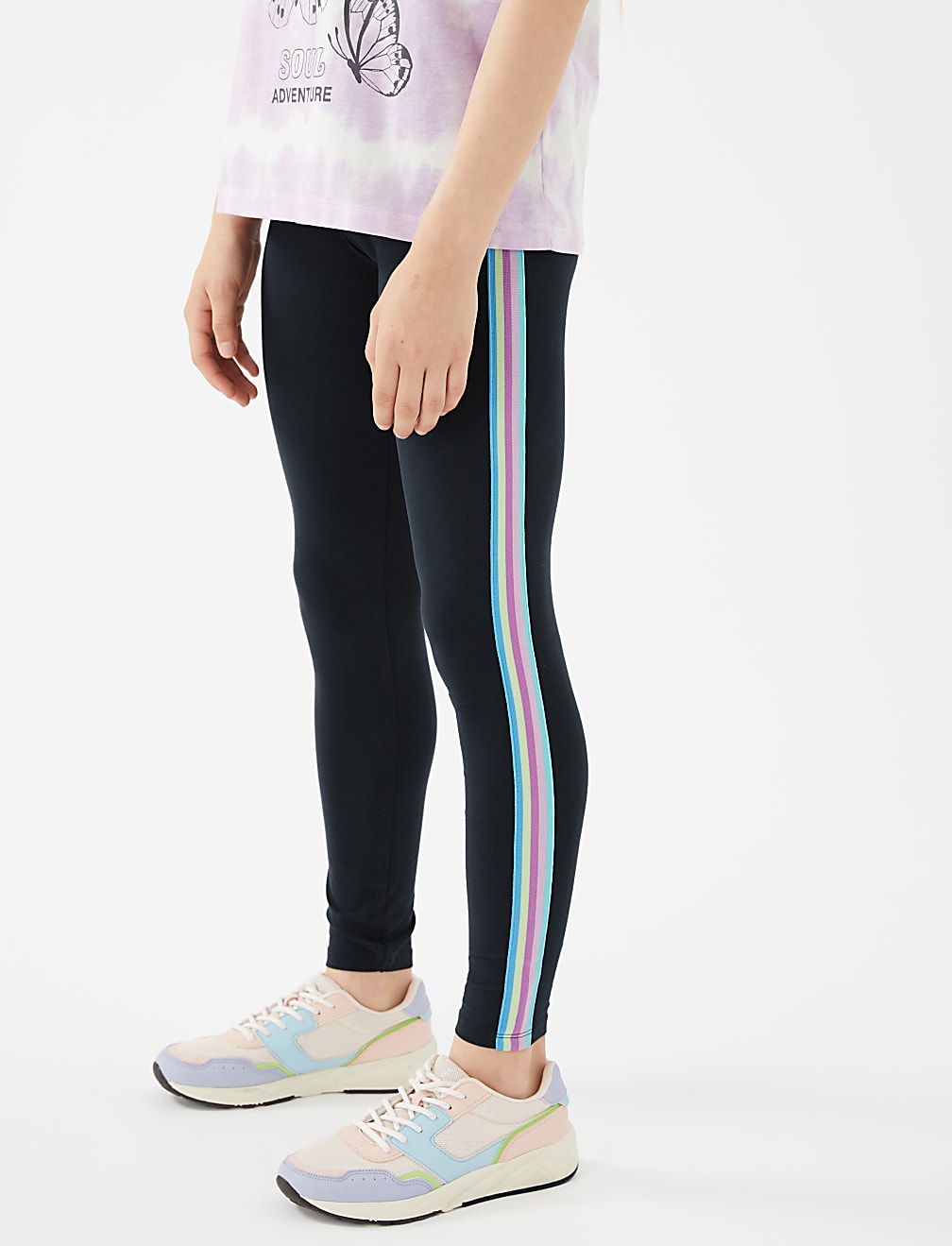 Cotton Rich Side Stripe Leggings (6-16 Yrs)