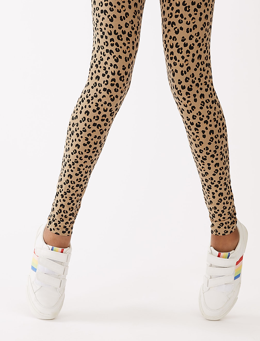 Cotton Rich Leopard Print Glitter Leggings