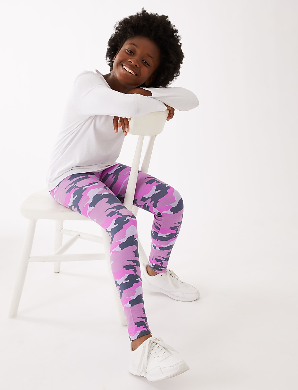 Cotton Rich Camouflage Print Leggings