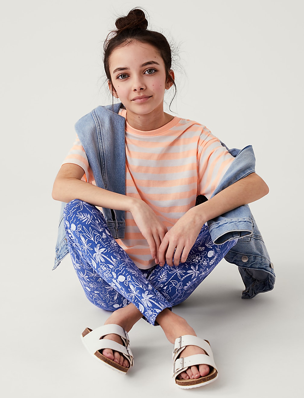 Cotton Rich Tropical Print Leggings