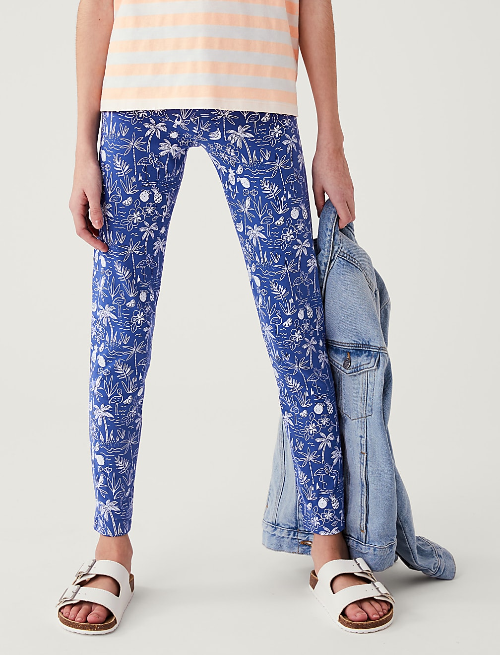 Cotton Rich Tropical Print Leggings