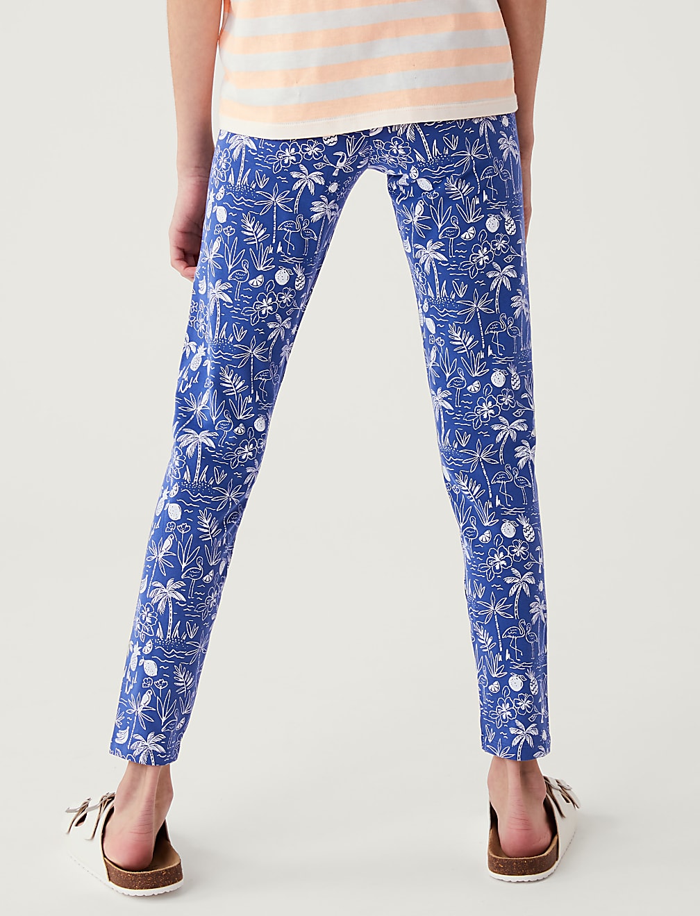 Cotton Rich Tropical Print Leggings