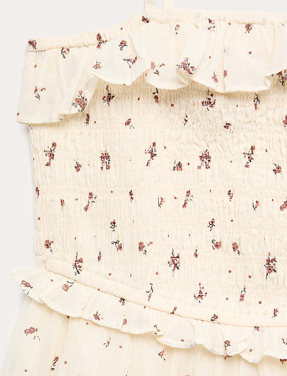 Pure Cotton Ditsy Shirred Mini Dress (6-16 Yrs)