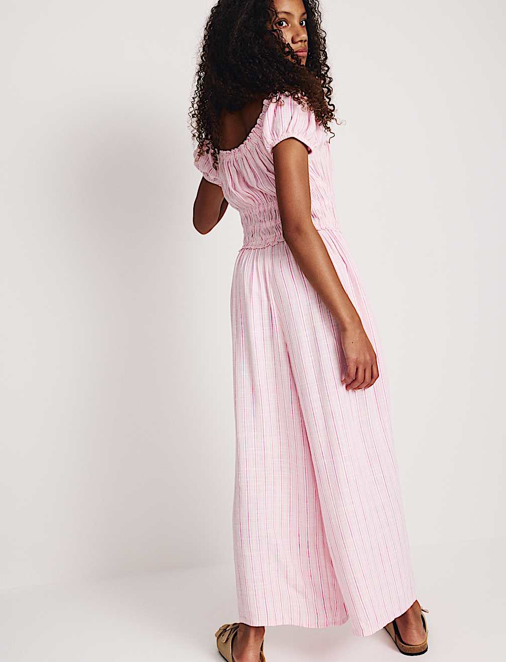 Linen Blend Wide Leg Jumpsuit (6-16 Yrs)