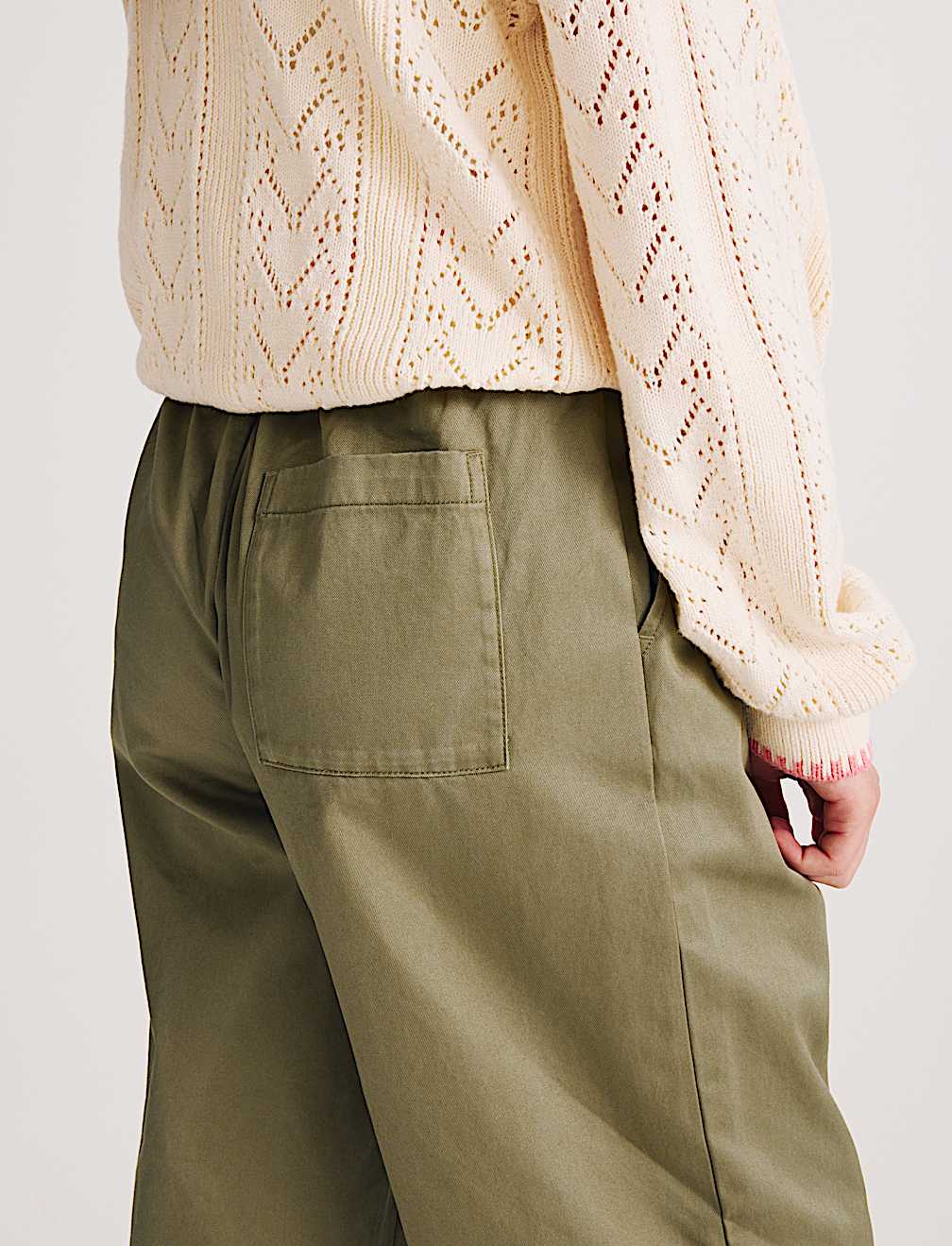 Pure Cotton Elasticated Waist Straight Leg Trousers (6-16 Yrs)