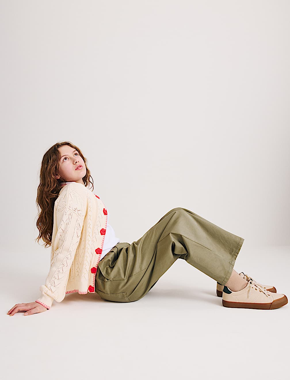 Pure Cotton Elasticated Waist Straight Leg Trousers (6-16 Yrs)