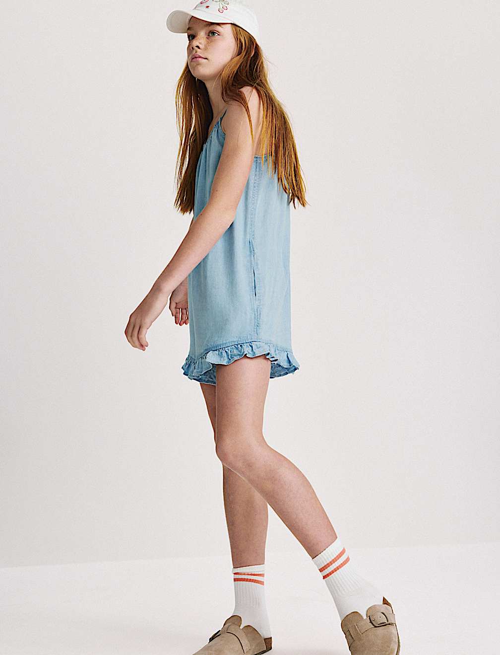 Pure Cotton Ruffle Hem Print Playsuit (6-16 Yrs)