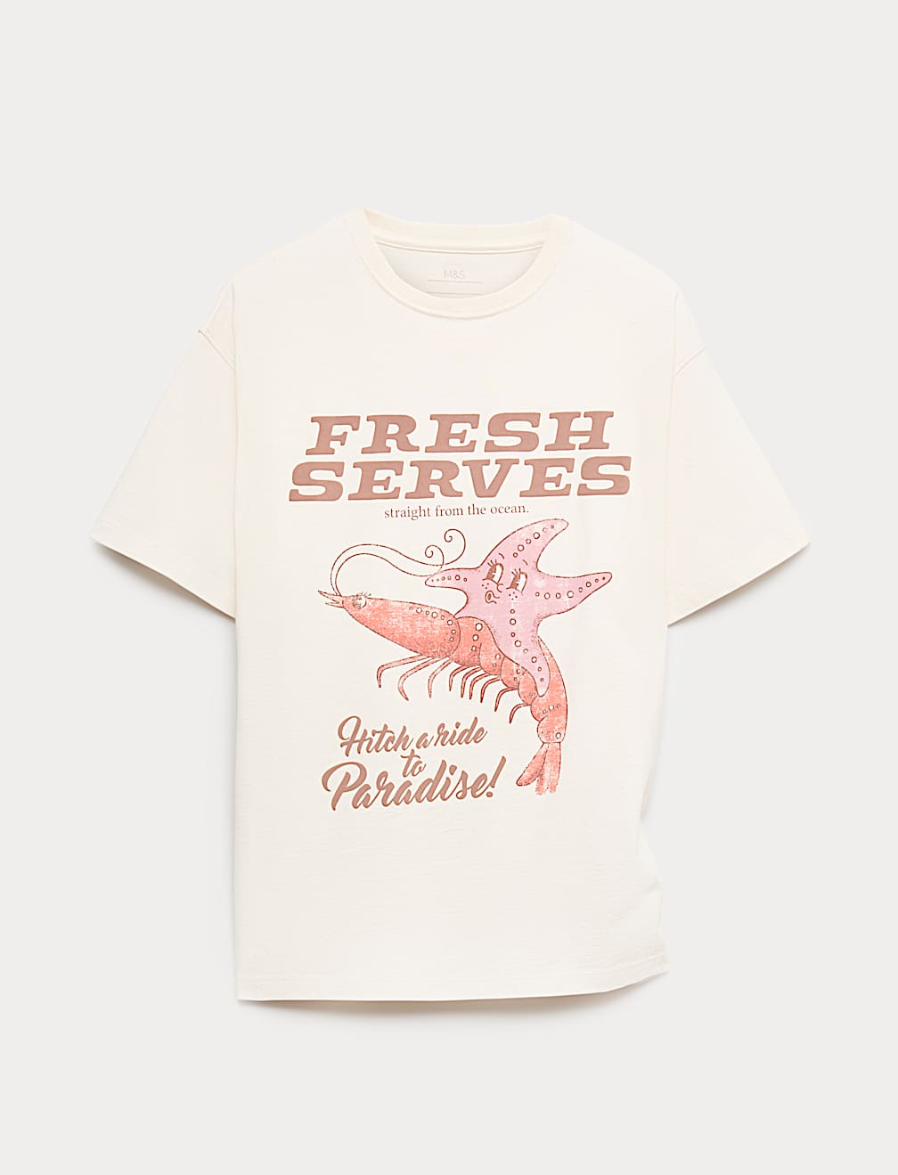 Pure Cotton Starfish Graphic T-Shirt (6-16 Yrs)