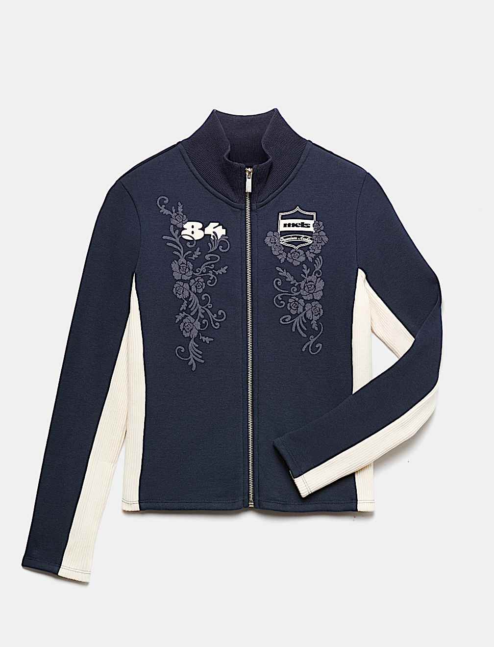 Funnel Neck Embroidered Zip Through Sweatshirt (6-16 Yrs)