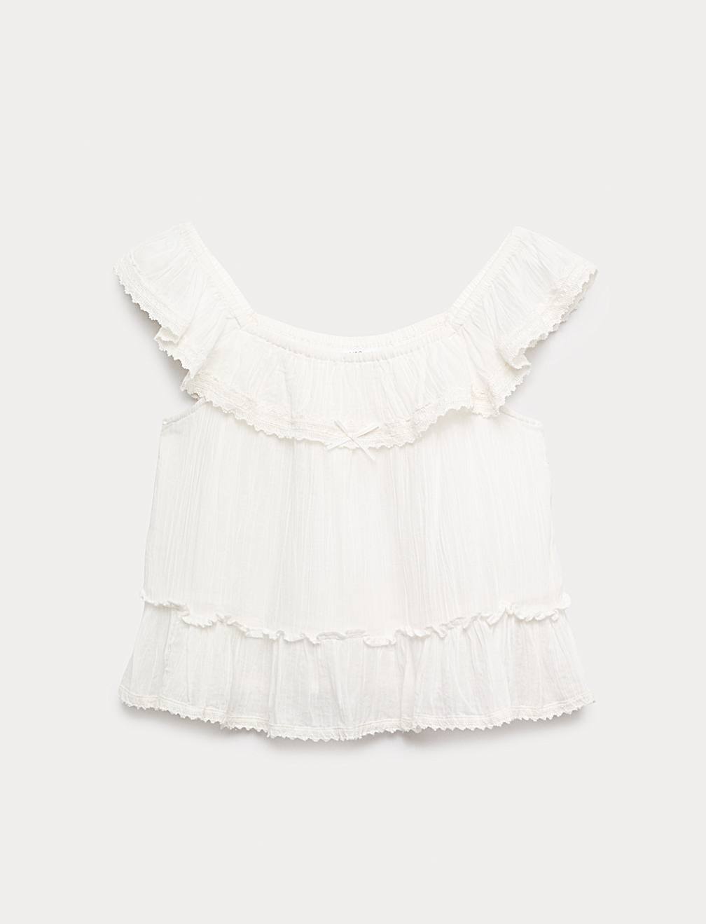 Pure Cotton Frill Top (6-16 Years)