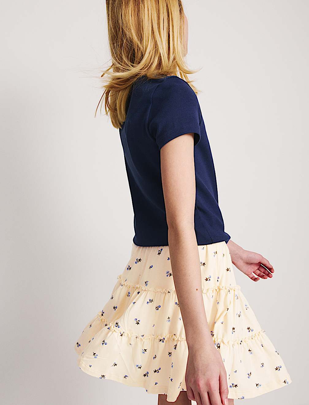 Pure Cotton Tiered Skirt (6-16 Yrs)