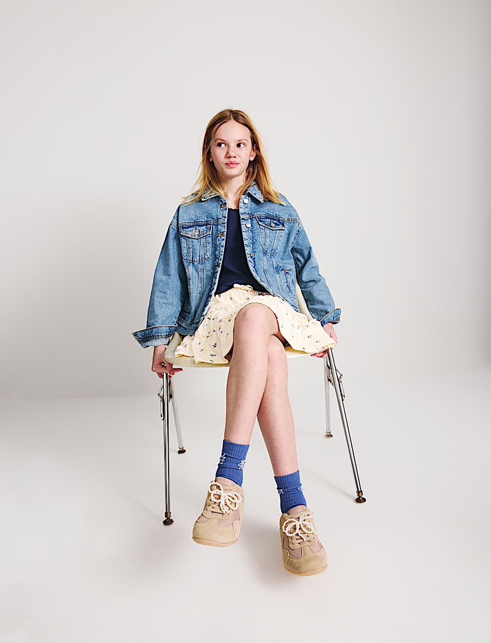 Pure Cotton Tiered Skirt (6-16 Yrs)