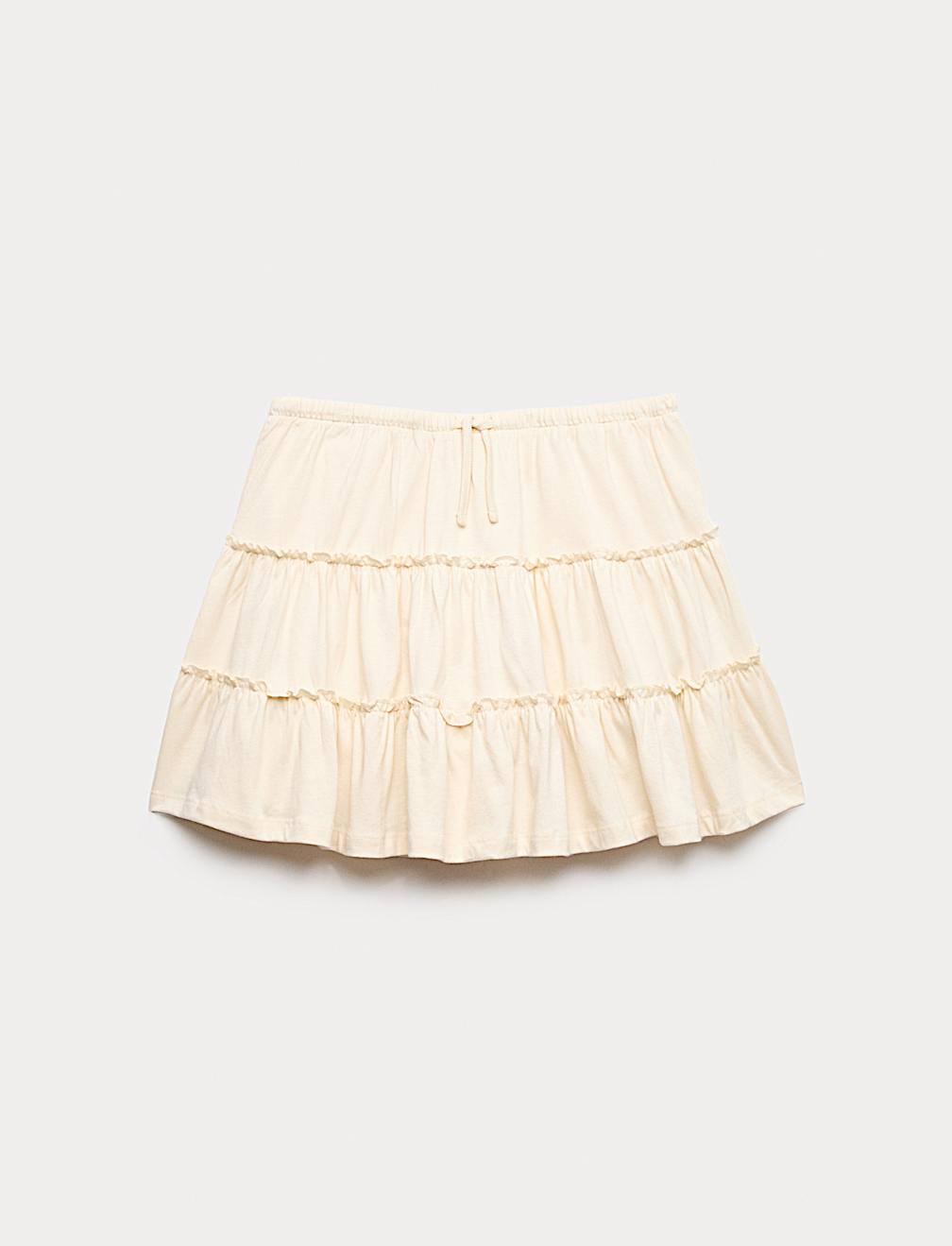 Pure Cotton Floral Tiered Skirt (6-16 Yrs)