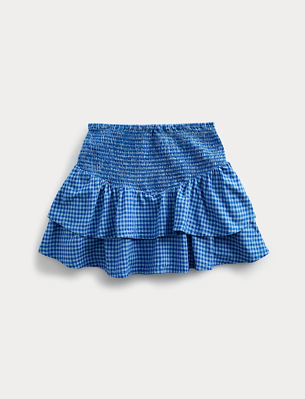 Cotton Rich Check Shirred Ra-ra Skort (6-16 Yrs)