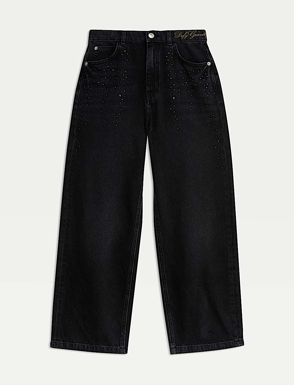 Wicked&trade; Diamante Wide Leg Jeans (6-16 Yrs)
