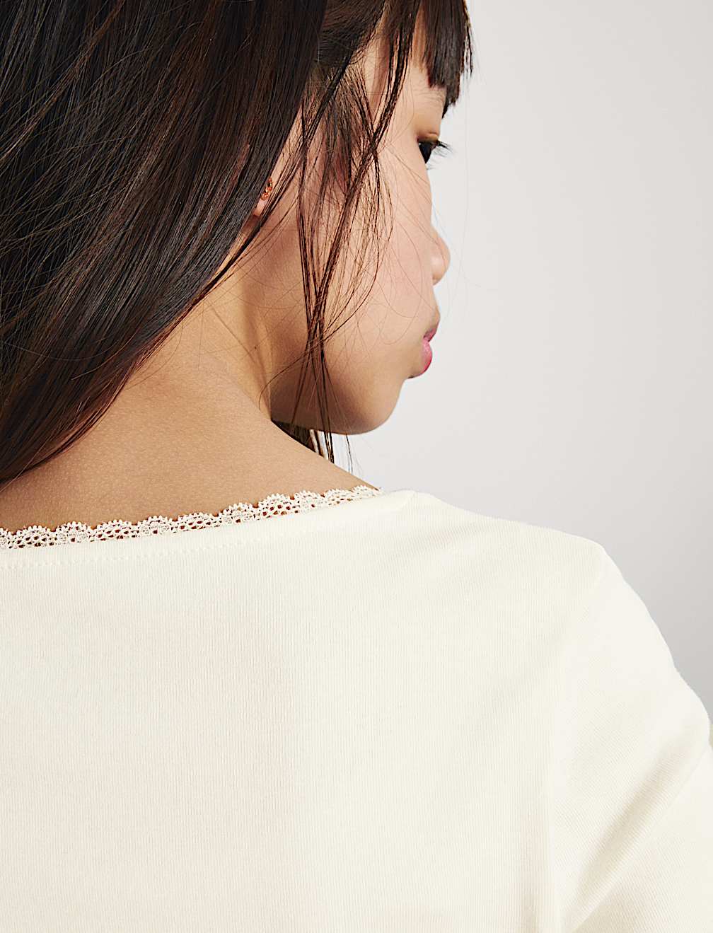 Cotton Rich Lace Trim Top (6-16 Yrs)